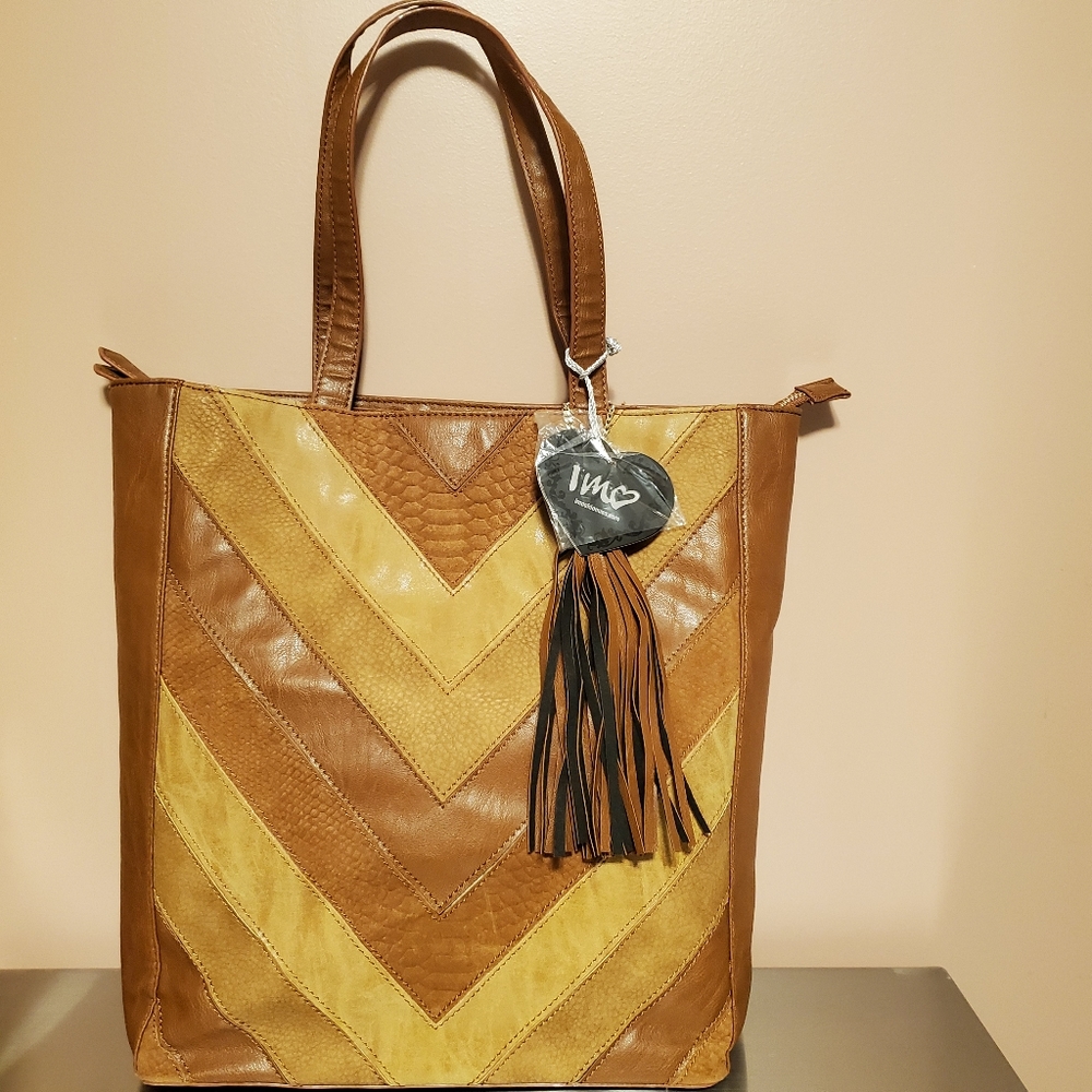 Imoshion Cognac Chevron Handbag